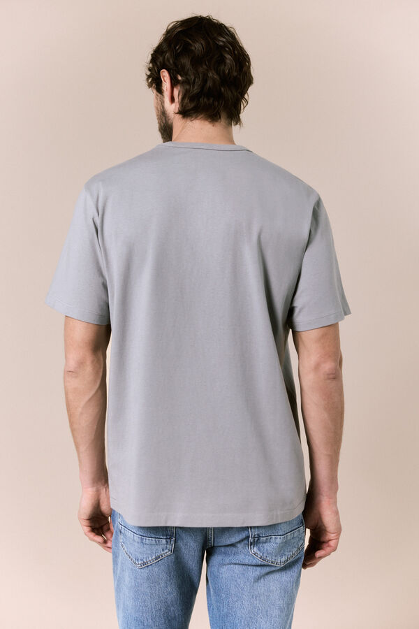 OOTO Camiseta lavada con logo Gris