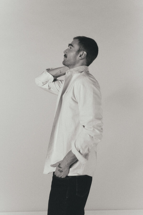 OOTO Camisa oxford raya candela manga larga Azul