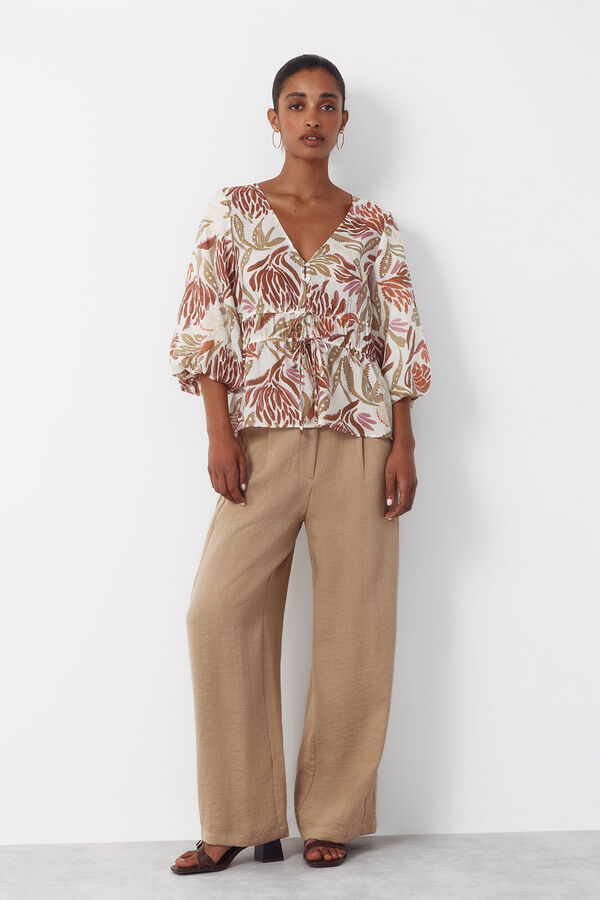 Cortefiel Blusa estampada Multicolor