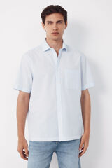 Cortefiel Camisa cuadro vichy manga corta Azul