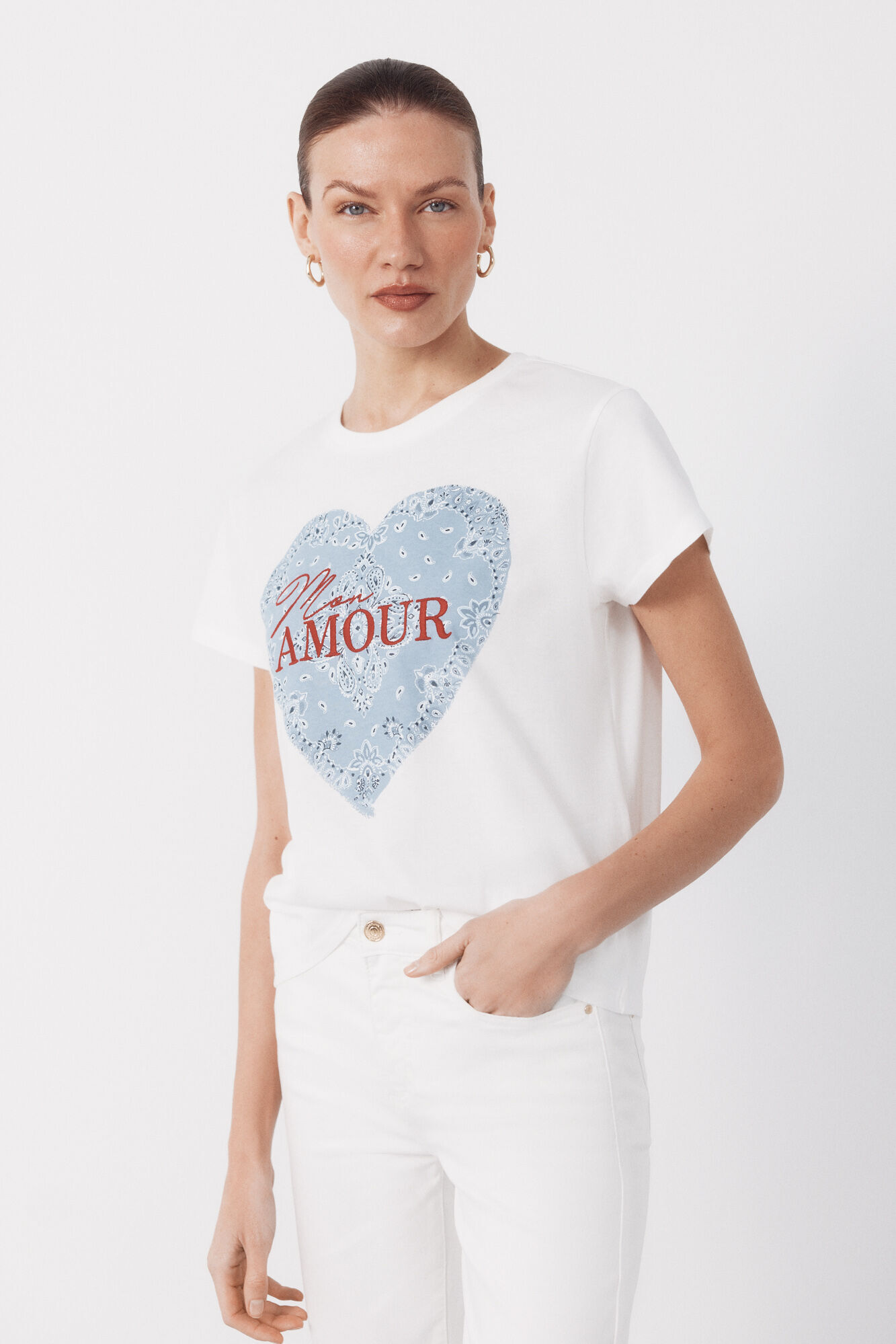 Cortefiel Playera con estampado posicional