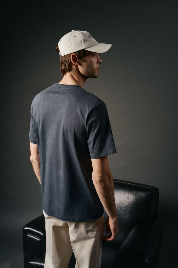 OOTO Camiseta gr&aacute;fica lavada Azul marino