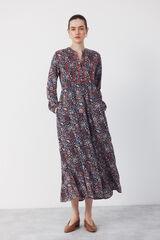 Cortefiel Vestido fluido estampado Multicolor