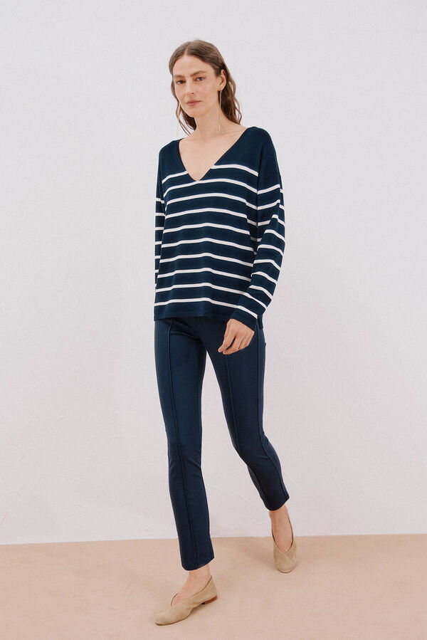 Cortefiel Legging de mujer de tejido Azul marino