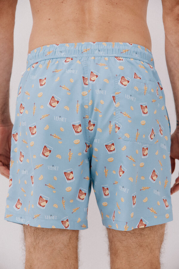 Cortefiel Ba&ntilde;ador estampado aperitivo Azul