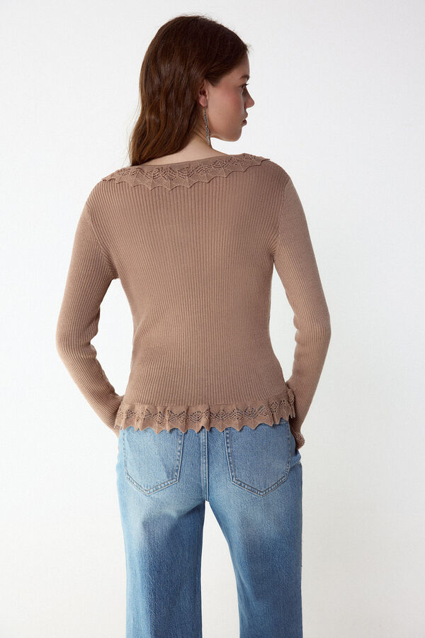 Slowlove Su&eacute;ter de punto con efecto degradado Marr&oacute;n