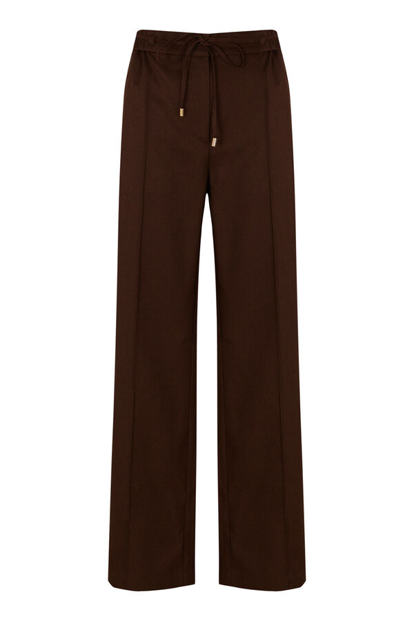 Cortefiel Pantal&oacute;n de vestir con cintur&oacute;n Marr&oacute;n