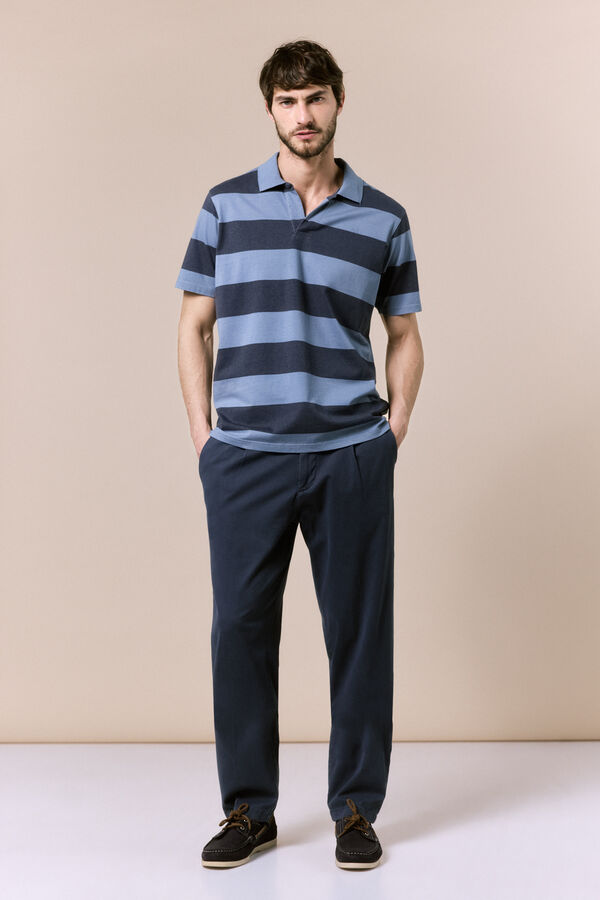 OOTO Polo lavado de rayas Azul