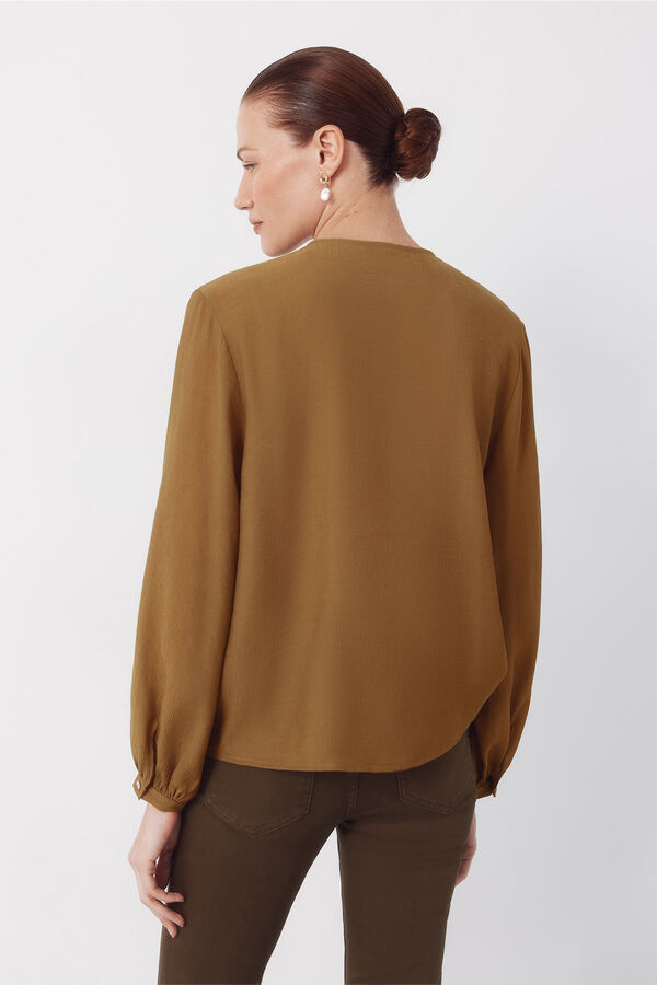 Cortefiel Blusa con cord&oacute;n Amarillo