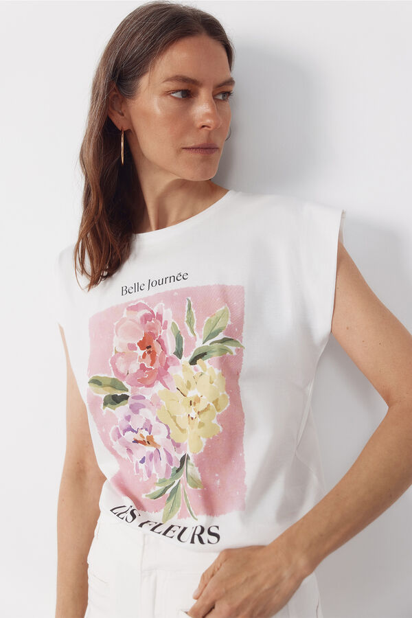 Cortefiel Playera estampada Multicolor