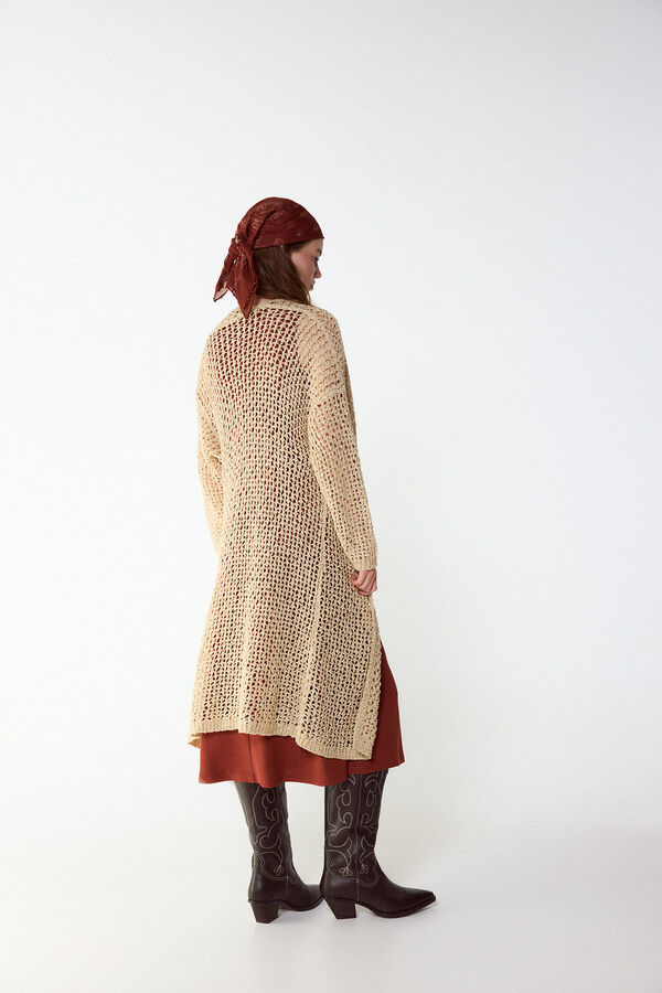 Slowlove C&aacute;rdigan con cinta Marfil