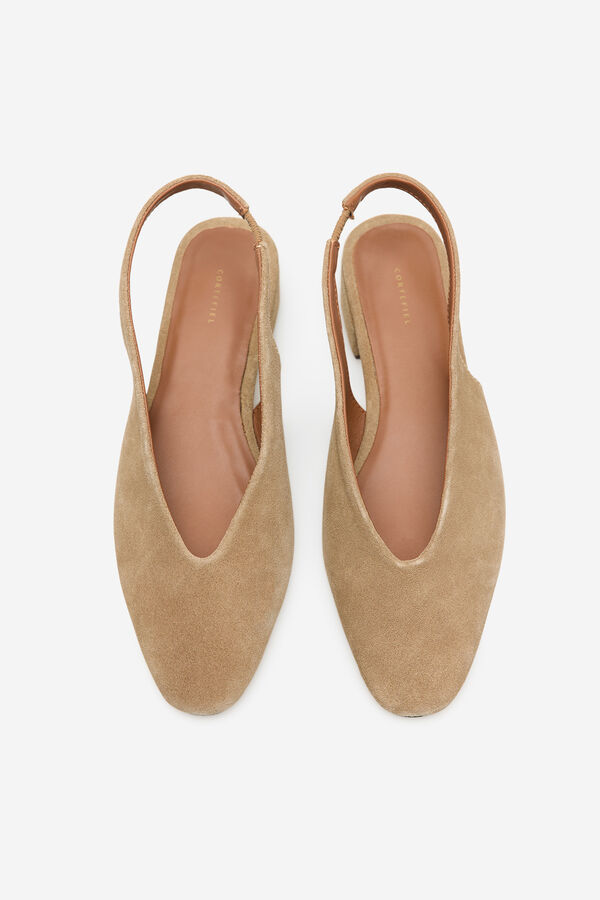 Cortefiel Zapato de tac&oacute;n destalonado de piel Arena