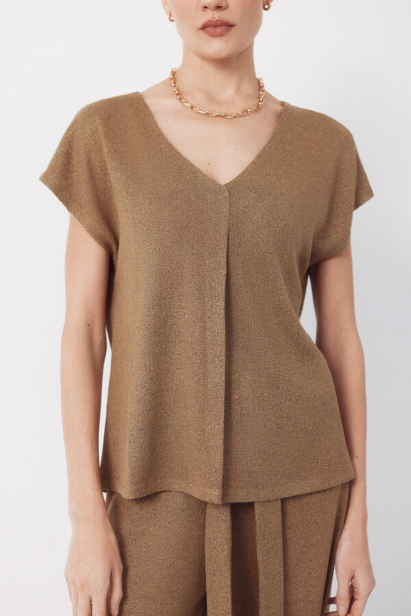 Cortefiel Playera aspecto r&uacute;stico Kaki