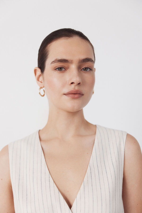 Cortefiel Chaleco sastrero Estampado blanco