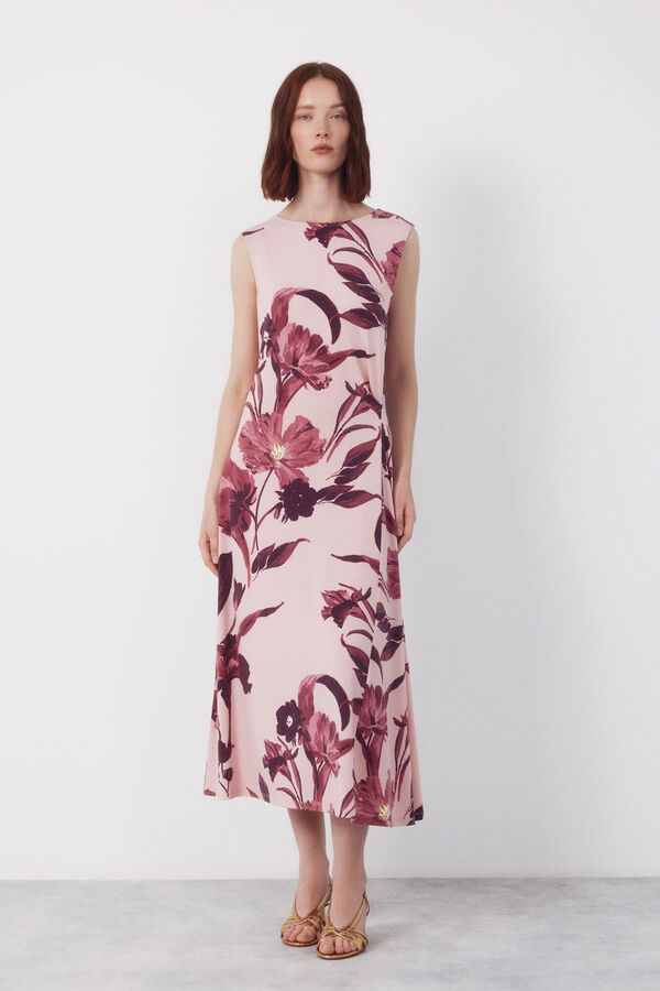 Cortefiel Vestido con nudo lateral Multicolor