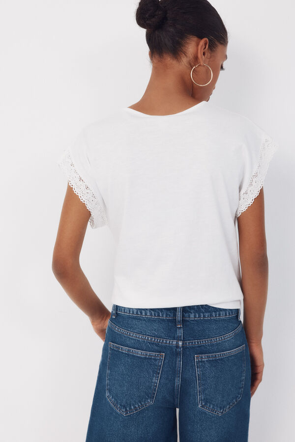 Cortefiel Playera slub pasamaner&iacute;a Blanco