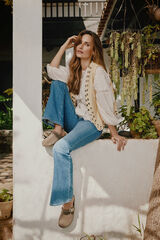 Slowlove Blusa bordada Marfil