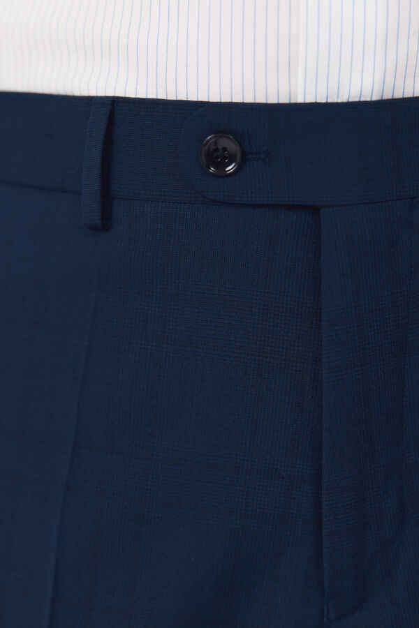Cortefiel Pantal&oacute;n traje dynamic cuadro azul Azul oscuro