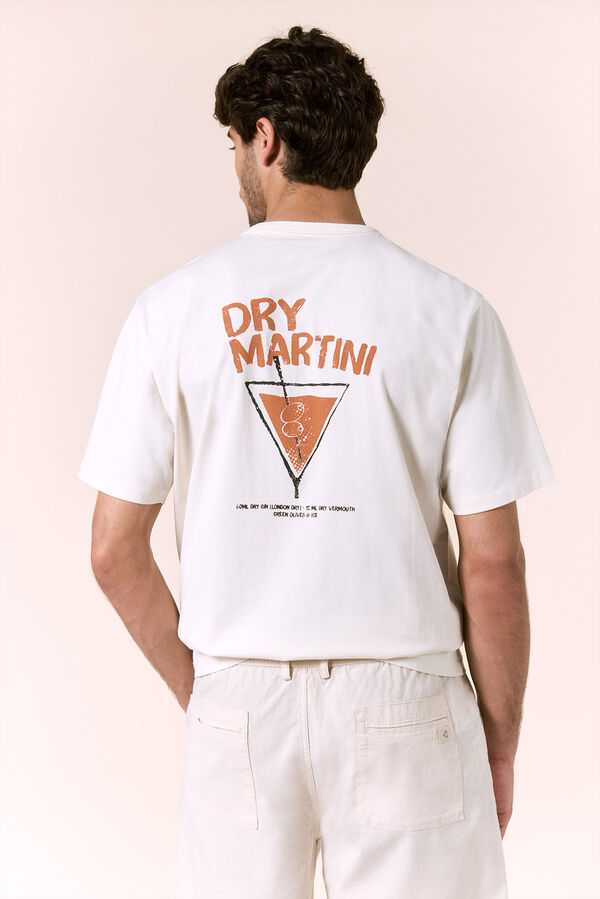 OOTO Camiseta gr&aacute;fica lavada Marfil