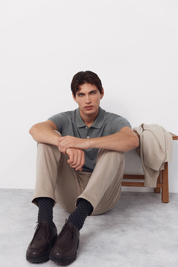 Cortefiel Polo b&aacute;sico piqu&eacute; slim Kaki