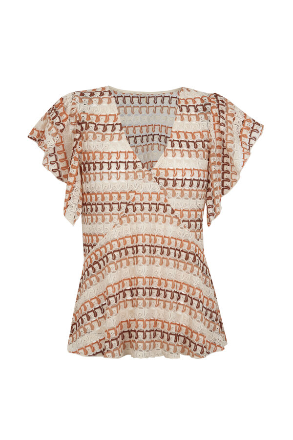 Slowlove Top estructura multicolor Marfil