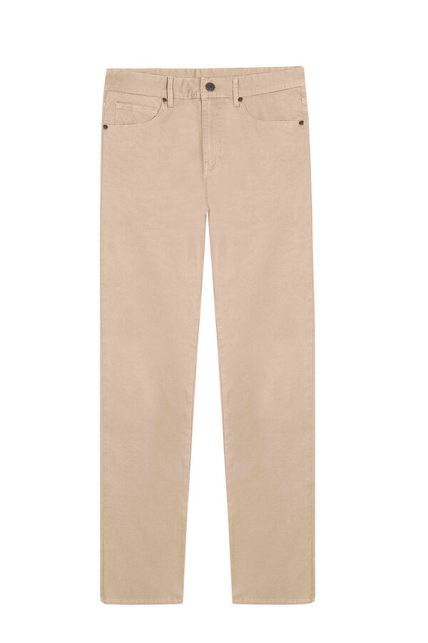 Cortefiel Pantal&oacute;n 5 bolsillos slim fit Beige