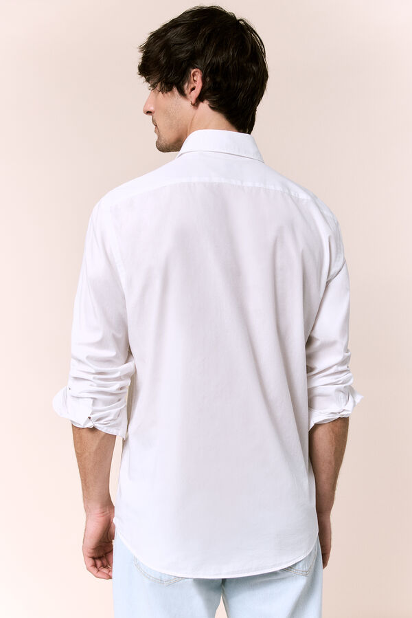 OOTO Camisa popel&iacute;n manga larga Blanco