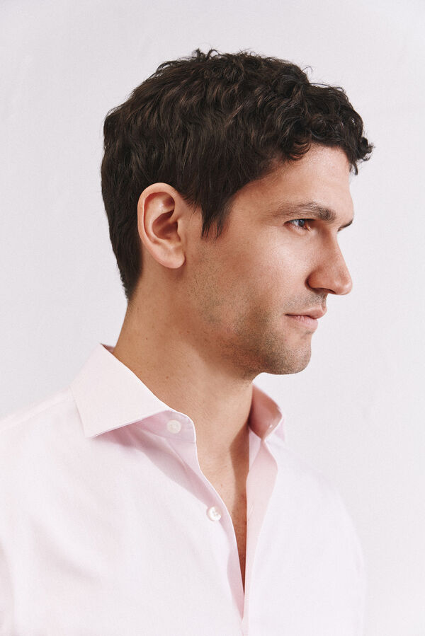 Cortefiel Camisa vestir lisa f&aacute;cil plancha Rosa