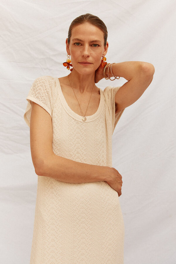 Cortefiel Vestido estructura Marfil