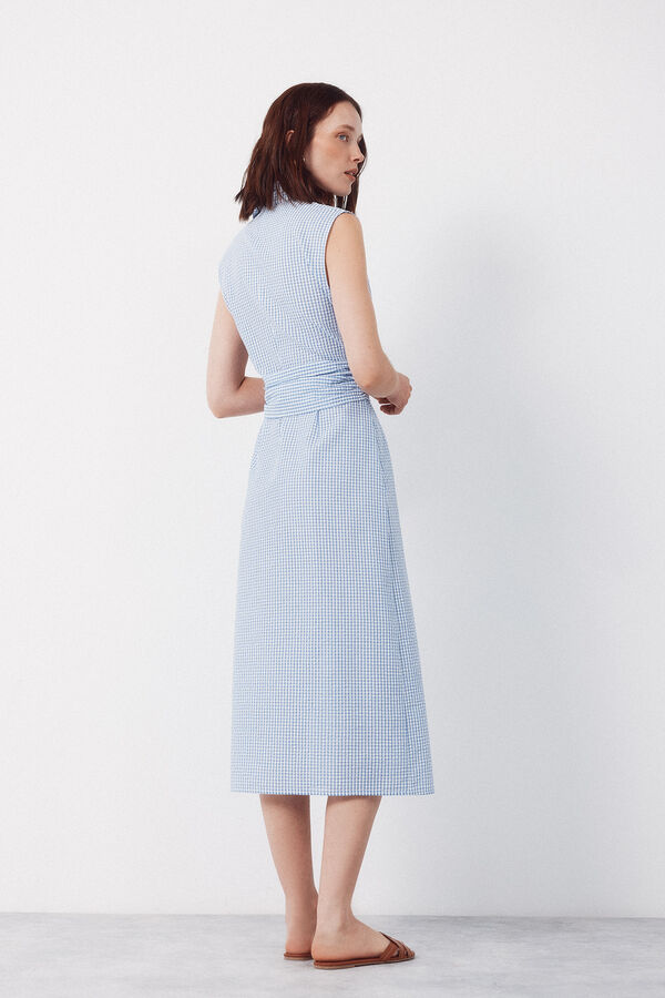 Cortefiel Vestido camisero vichy Azul