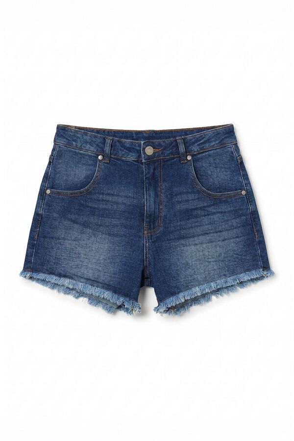 Slowlove Short vaquero desflecado Azul oscuro
