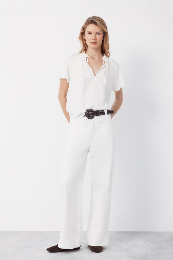 Cortefiel Blusa manga rangl&aacute;n Marfil