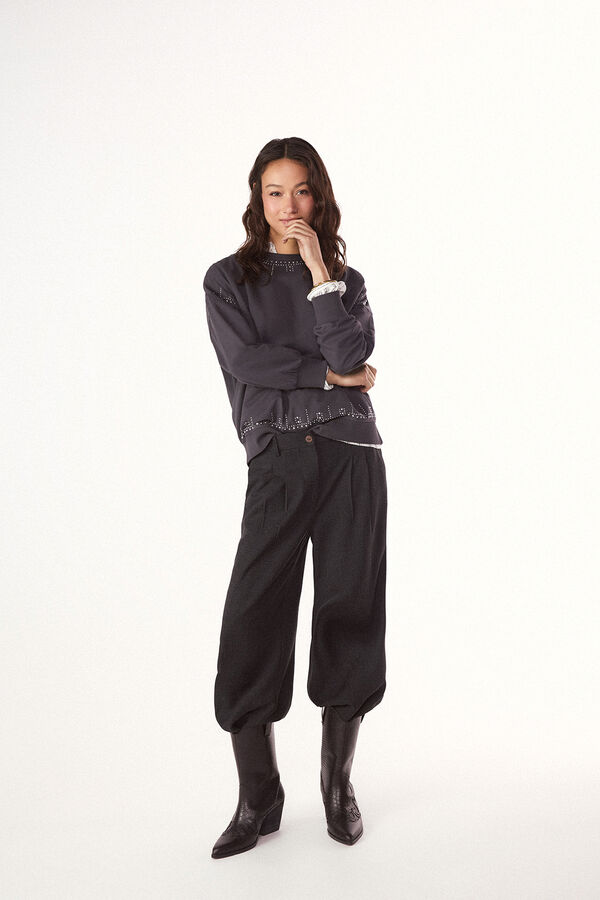 Slowlove Sudadera con tachas Gris