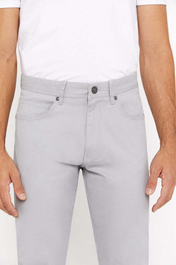 Cortefiel Pantal&oacute;n 5 bolsillos slim fit Gris