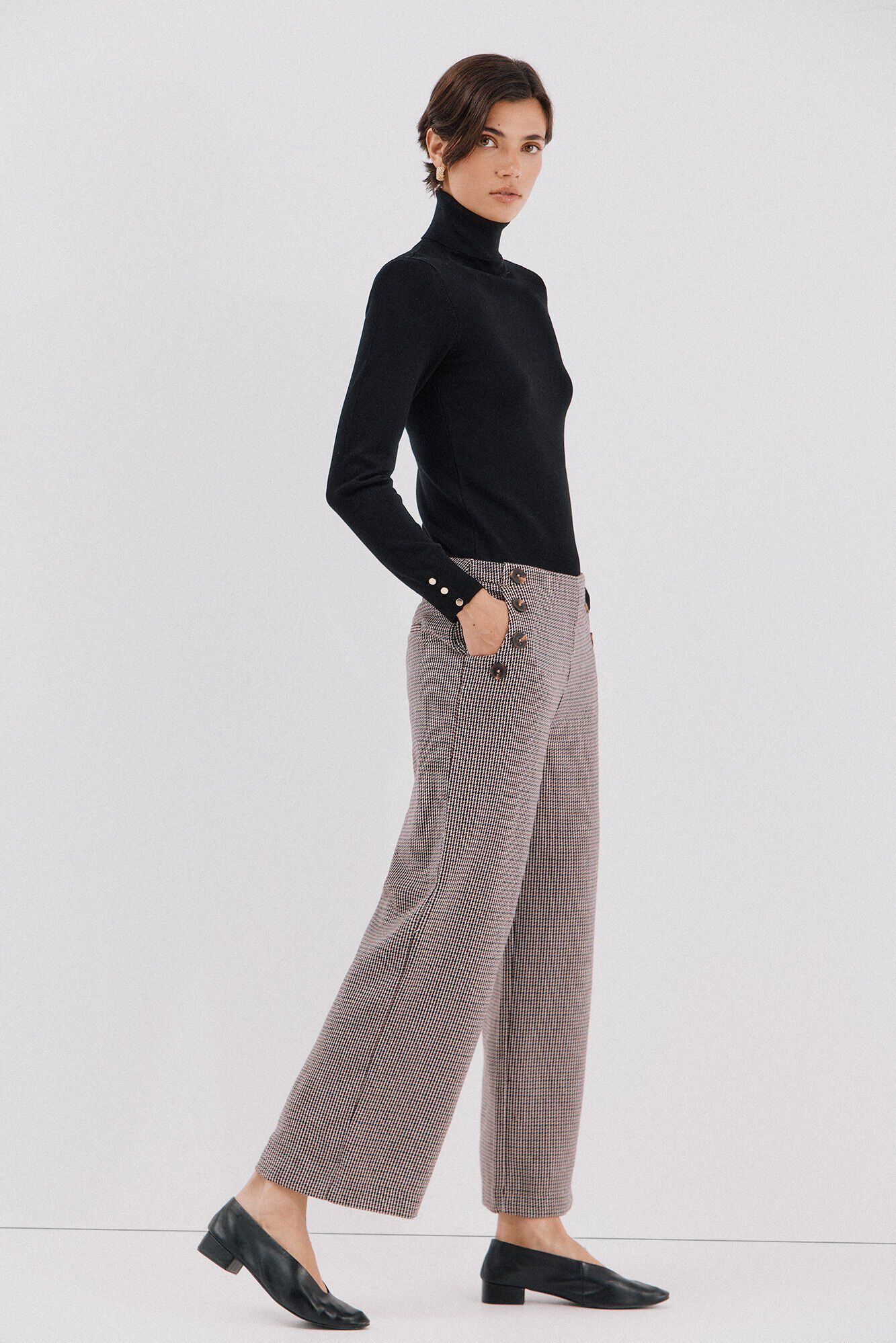 Cortefiel Pantal&oacute;n de mujer crop y ancho