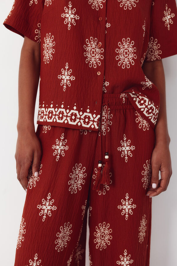 Cortefiel Pantal&oacute;n estampado Rojo