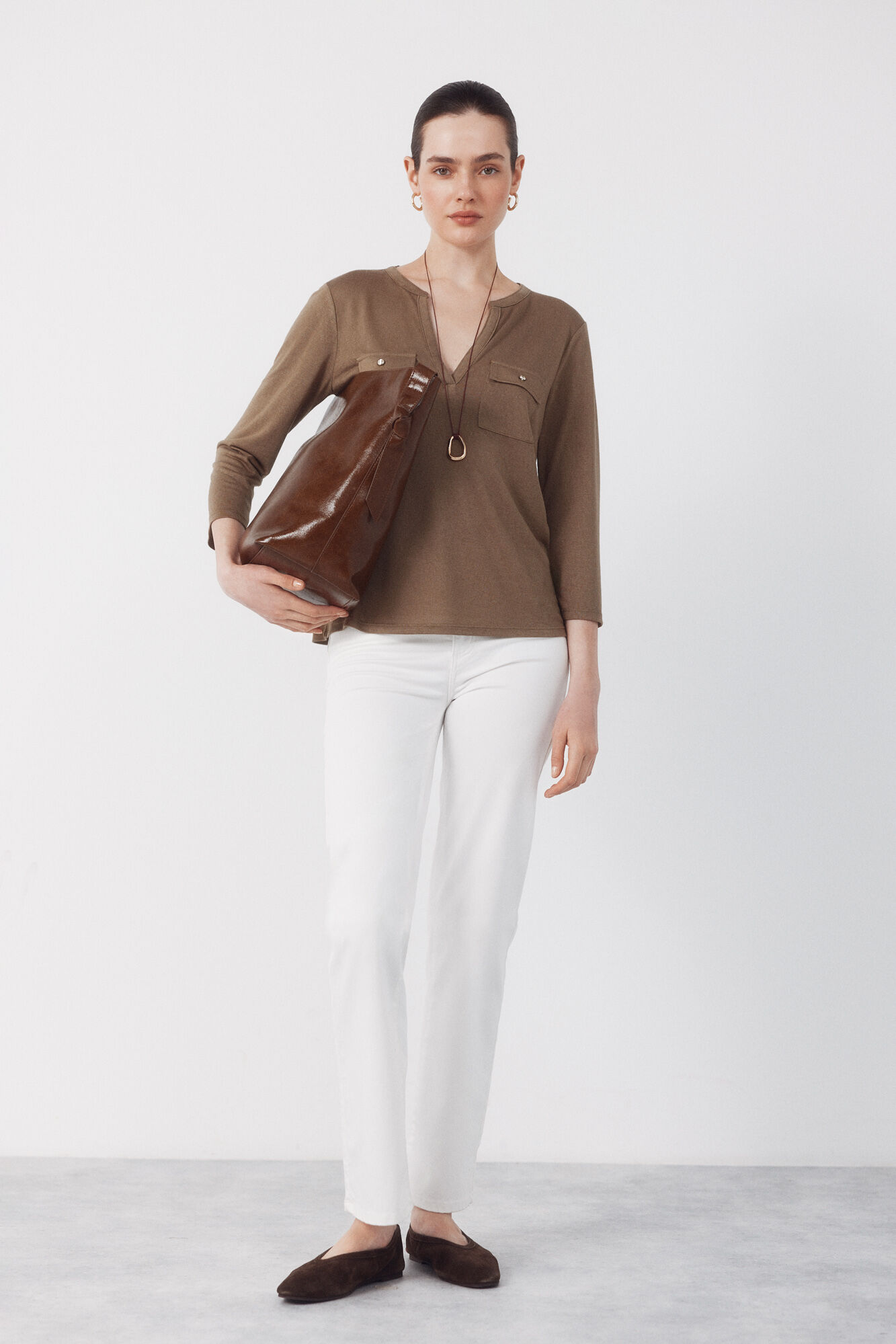 Cortefiel Playera con bolsillos