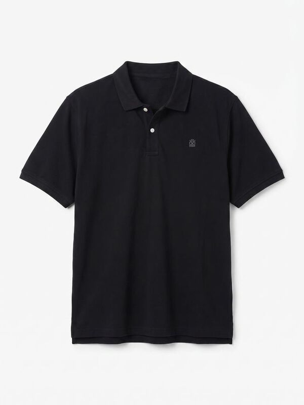 Cortefiel Polo b&aacute;sico piqu&eacute; Negro
