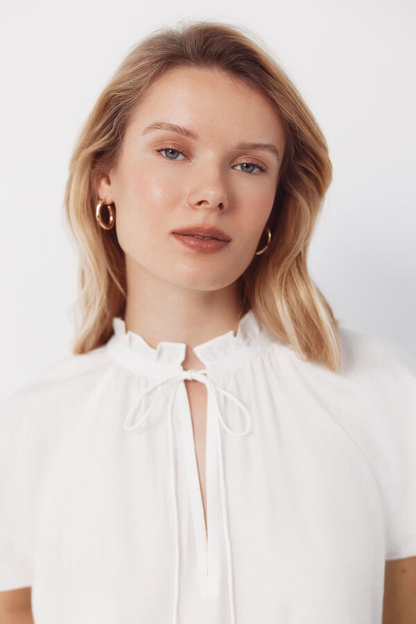 Cortefiel Blusa manga rangl&aacute;n Marfil