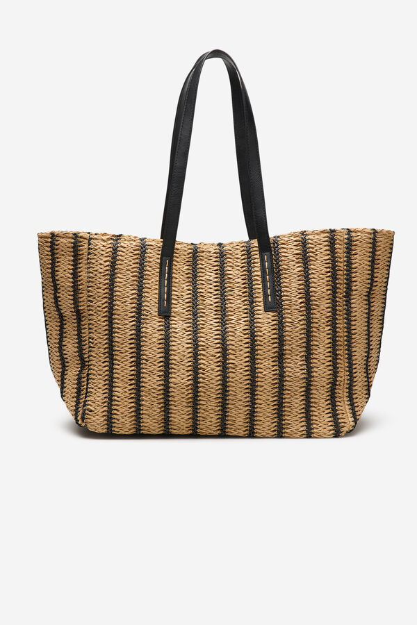 Cortefiel Bolsa shopper estampado de rayas Estampado marr&oacute;n