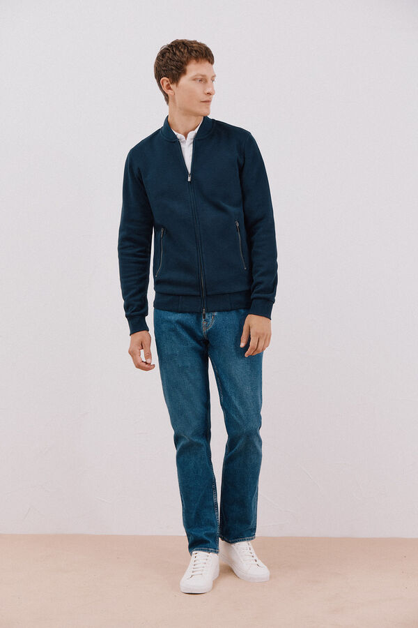 Cortefiel C&aacute;rdigan cuello bomber Azul marino