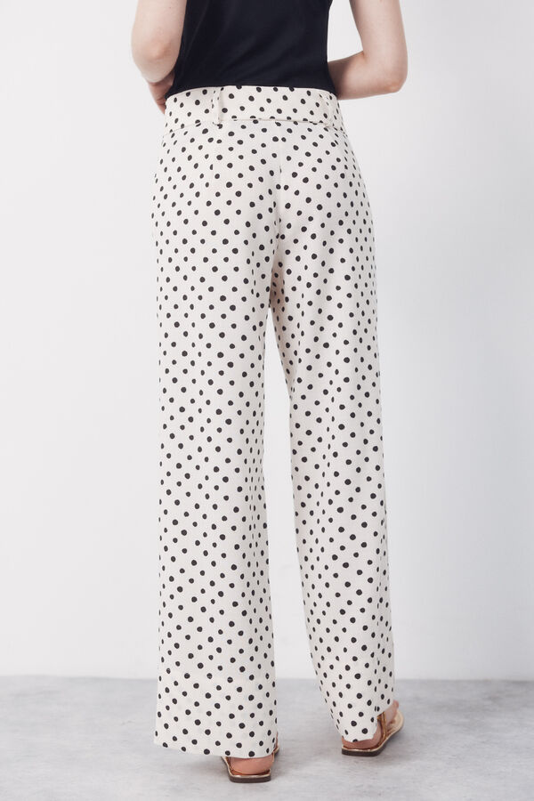 Cortefiel Pantal&oacute;n de estructura fluida Estampado blanco