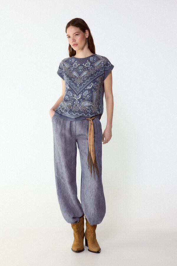 Slowlove Pantal&oacute;n fluido &iacute;ndigo Azul