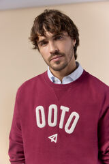 OOTO Sudadera logo cuello redondo Granate