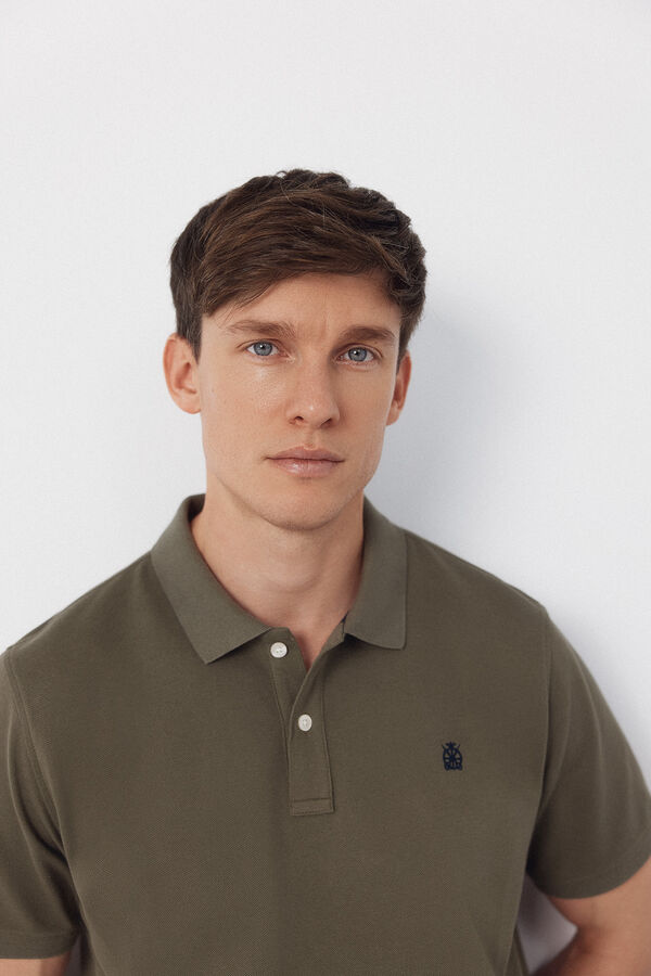 Cortefiel Polo b&aacute;sico piqu&eacute; Kaki