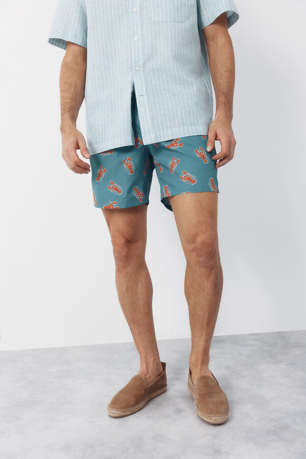 Cortefiel Ba&ntilde;ador estampado bogavantes grandes Verde