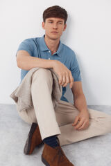 Cortefiel Polo b&aacute;sico piqu&eacute; Azul