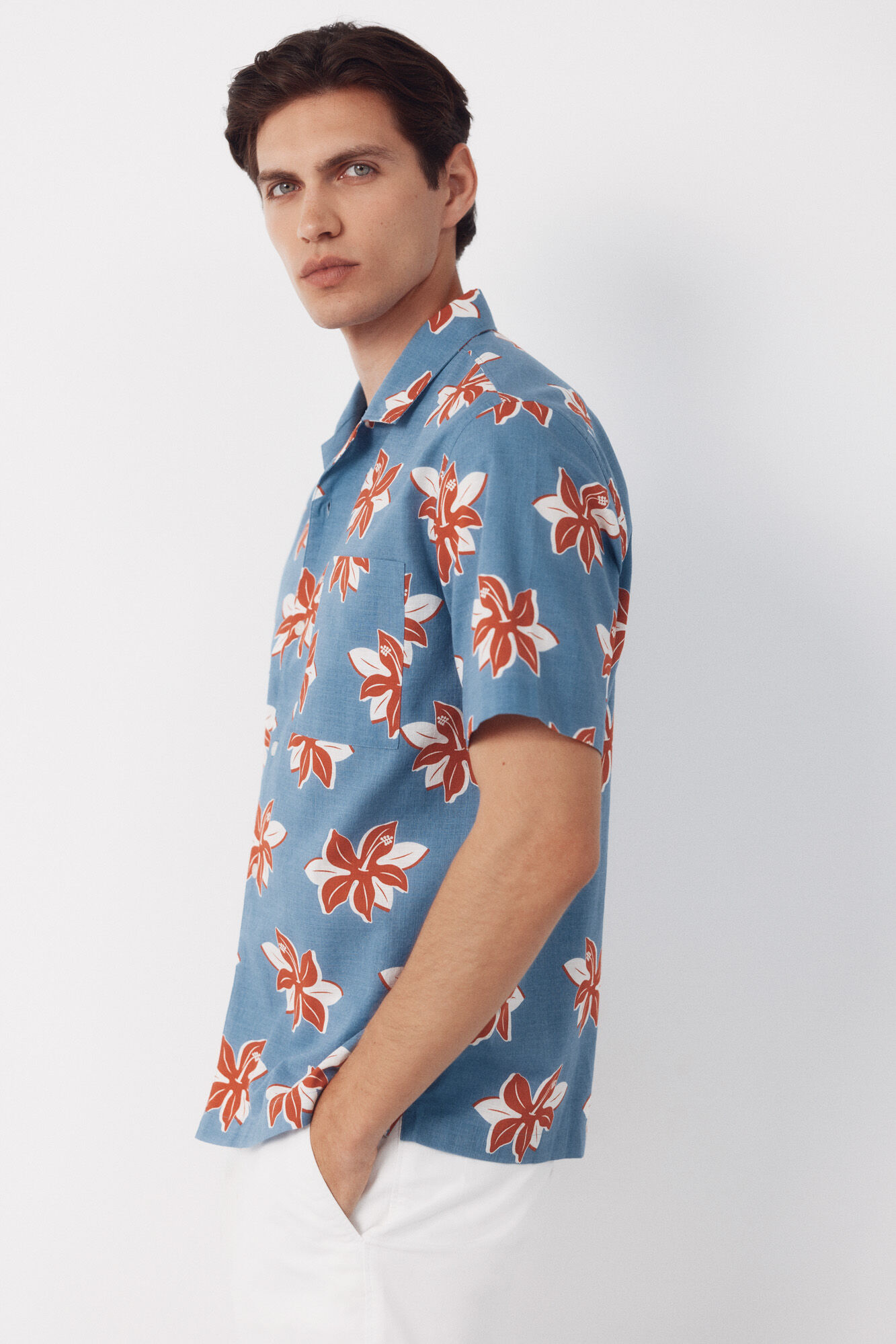 Cortefiel Camisa estampada manga corta