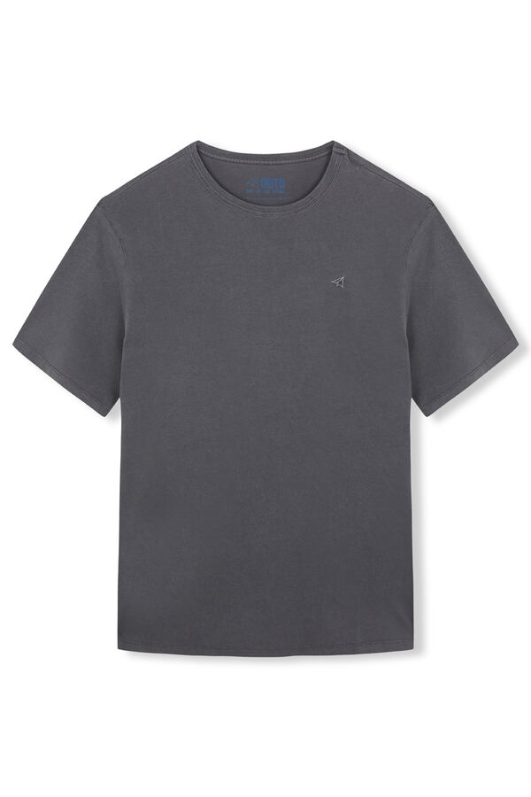 OOTO Camiseta b&aacute;sica con bordado avi&oacute;n Gris