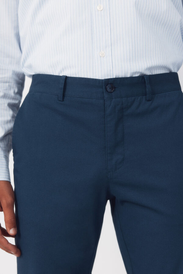 Cortefiel Pantal&oacute;n chino microprint regular Azul